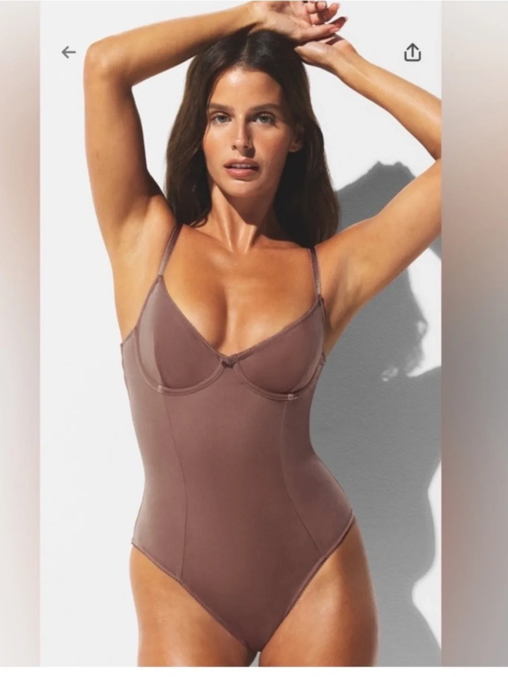SKIMS Velvet Swim Umber One Piece Swimsuit Size M